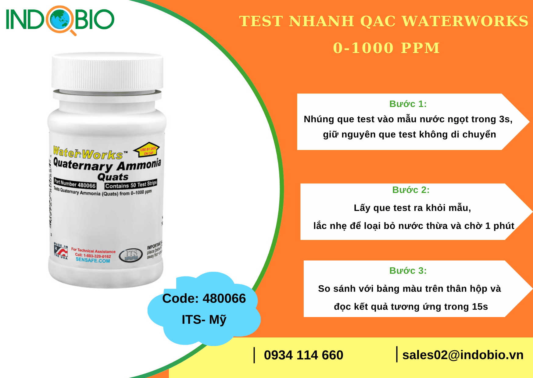 Cách TEST NHANH QAC VỚI QUE TEST WaterWorks 480066